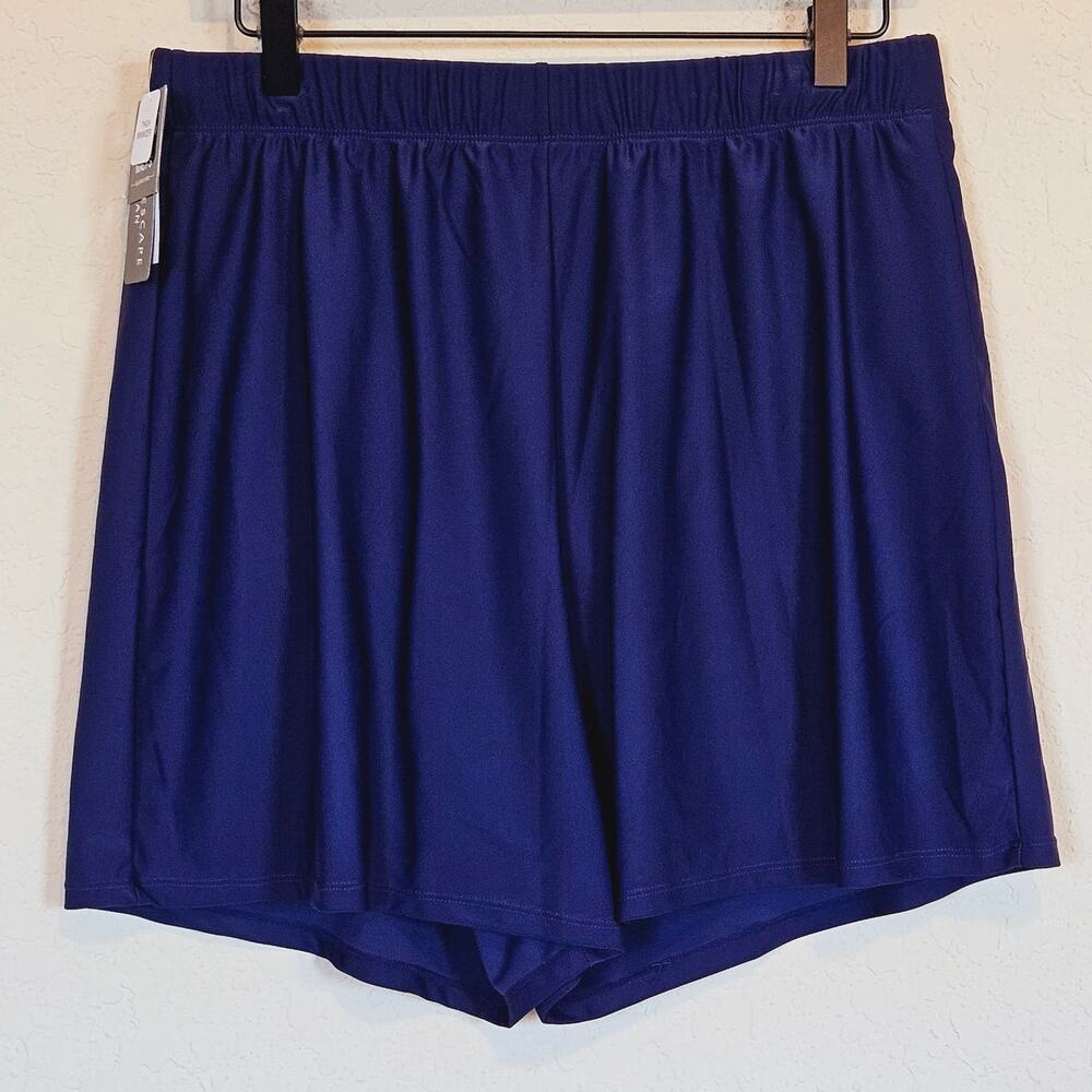 Island Escape Navy Blue Swim Bottom Shorts‎ Plus 16W Beach Pool Vacation - Picture 2 of 10